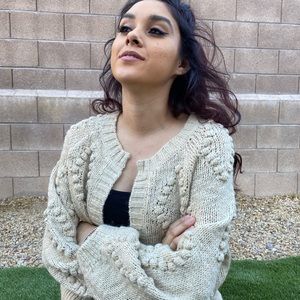 Lucky Brand Cream Cardigan size:Medium